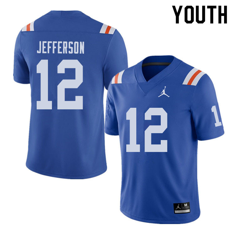 Jordan Brand Youth #12 Van Jefferson Florida Gators Throwback Alternate College Football Jerseys Sal - Click Image to Close